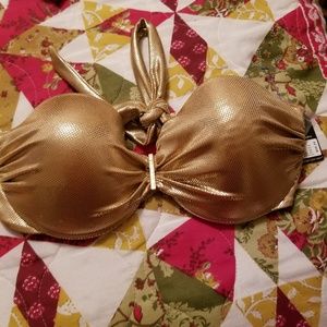 Metallic Victoria's secret bikini top